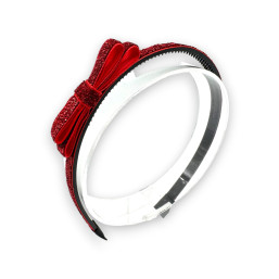 Shiny Ribbon Headband - Red